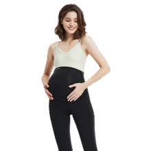 Spring Maternity喜临孕妇裤夏季外穿薄款健美孕妇裤托腹提臀显瘦孕妇瑜伽裤 舒温丝绒孕护裤（黑色） M288元 (券后省210)