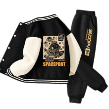 SNOOPY男童套装2025春秋新款男孩棒球服秋装儿童外套中大童休闲衣服 外星努比背黑+小兔子努比K黑 11099.9元 (券后省10)