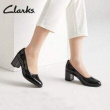 Clarks 其乐 Freva55 Court 女士羊皮革粗跟高跟单鞋新低349元包邮