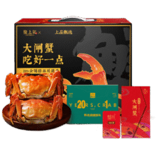 【礼券】 隆上记 大闸蟹礼券2388型 公蟹4.5两/只 母蟹3.5两/只 4对8只螃蟹 海鲜水产248元