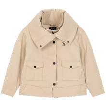 哈吉斯（HAZZYS）童装女童春新品夹克三防双领休闲利落夹克 杏仁卡其 105999元 (满1044减600,券后省100)