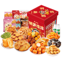 比比赞（BIBIZAN）零食大礼盒130包毛肚素肉薯片休闲零食整箱送女友团购送礼1570g123.7元（合41.23元/件）