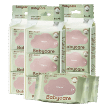babycare婴儿手口湿巾加厚擦脸湿纸巾小包便携出行6480紫盖湿巾6抽*20包25.9元