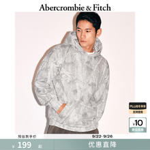 Abercrombie & Fitch 男装24春秋款抓绒潮流美式复古印花连帽卫衣KI122-4184券后169元