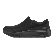 斯凯奇（Skechers）男鞋春夏新款高回弹一脚蹬轻便缓震散步健步鞋子 全黑色