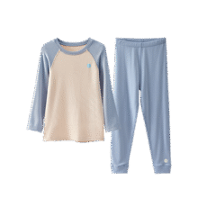 Q21【中暖】小暖皮儿童保暖内衣套装男女童秋衣秋裤校服神器 色纱烟灰-拼色款 90175.1元 (券后省0.88,月销1w+)