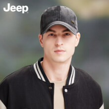 再降价，plus会员：吉普（JEEP）帽子男棒球帽四季户外潮流复古鸭舌帽男女士太阳帽  黑色14.1元