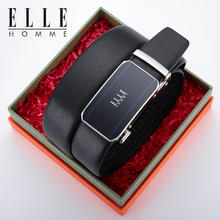 有券的上：ELLE HOMME 头层牛皮自动扣男士皮带 (专柜礼盒装）券后74元