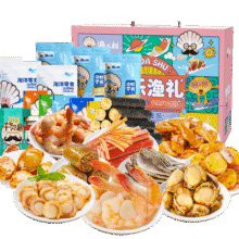 渔大叔 海鲜零食大礼包1900g中秋送礼物休闲零食大连特产即食虾仁鱿鱼仔296.7元 (券后省0.85)