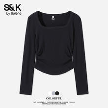 Baleno 班尼路 S&K系列 长袖t恤女装秋季修身打底衫29.9元