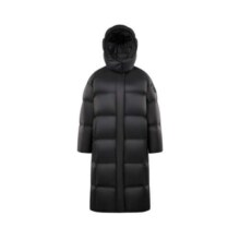 波司登 冬季羽绒服中长款连帽90绒 黑灰涂鸦线条9BX2 M 165/88A666元