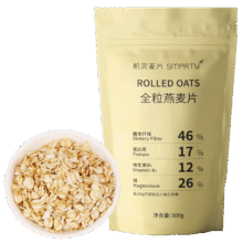 机灵麦片！即食全粒燕麦片500g×4袋19.9元