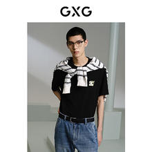 GXG 男装前胸绣花短袖T恤24年夏 黑色 175/L37元