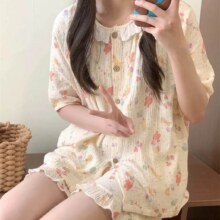 超V：帕兰朵 夏季短袖云朵棉睡衣 可外穿家居服套装37.85元