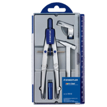 施德楼（STAEDTLER）中车圆规 精准工程绘图工具套装 金属机械制图学生考试用铅芯夹笔两用款配延长器550-02108元 (券后省5)