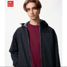 PLUS会员：UNIQLO 优衣库 男装防风摇粒绒拉链连帽开衫200.79元包邮（需凑单）
