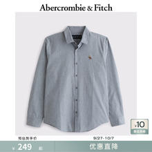 Abercrombie & Fitch 经典小麋鹿图案男装25春夏美式长袖衬衫125-5255 蓝色249元