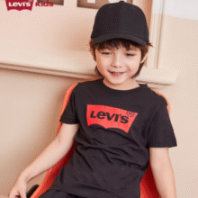 亲肤透气！Levi's 李维斯 儿童100%纯棉短袖T恤（110~160码）￥37.00 5.0折 比上一次爆料上涨 ￥2.3