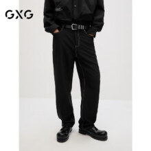 GXG男装休闲裤男士宽松长裤直筒裤子2024秋季新品 黑色 170/M75.55元（需领券）