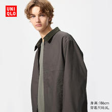UNIQLO 优衣库 男装/男女同款休闲拉链短茄克外套巴恩风翻领夹克478230 478230/57深橄榄色 XL /180/108B券后279.4元