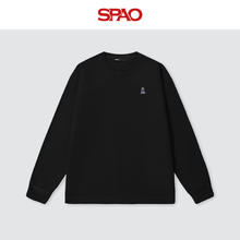 SPAO 纯棉长袖T恤男女同款 黑/海军熊-贴布绣34.9元（需买2件，需用券）