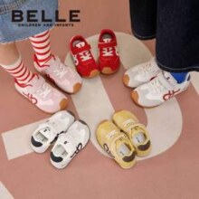 BeLLE 百丽 2025年秋新款 儿童复古魔术贴德训鞋阿甘鞋 RK0235（26-37码） 多色133.05元包邮