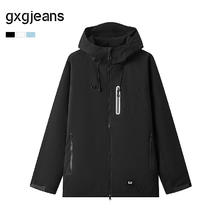 gxgjeans 真五折！25秋新品 美式工装连帽夹克 黑色119.5元