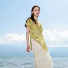 三彩 2025秋款国风立领小衫短袖盘扣唐仕女宽松胖MM127元（超V会员价，有首单礼金价格更低）