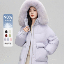 Snow Flying 雪中飞 女士可拆帽狐狸毛领短款羽绒服 多色￥249.50 5.0折