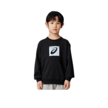 asics亚瑟士童装男女儿童中大童圆领印花休闲卫衣LOGO款 001黑色 110 cm68元 (满53减9,券后省5)
