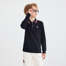 Hush Puppies 暇步士 儿童秋季简约休闲百搭长袖polo衫券后89元