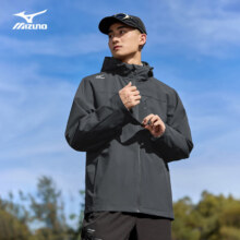 美津浓 户外夹克男 连帽茄克衫防风防水休闲登山外套 灰色164.5元（需领券）