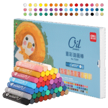 得力（deli）48色重彩油画棒浓彩款蜡笔彩笔儿童学生画画绘画工具涂色笔专业72089儿童节礼物女孩27.5元