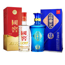 淘金币可用、88VIP：国窖1573 52度 浓香型白酒 375ml+景芝 一品景芝 蓝淡雅 52度 500ml552.4元（淘金币到手495.52元）