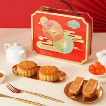 中华老字号，陶陶居 陶陶双星 双黄白莲蓉月饼铁盒装660g*2件新低109.88元包邮（54.94元/盒）