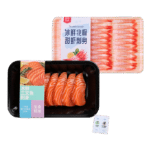 纯尔冰鲜三文鱼甜虾净重150g+98g 刺身生食健康拼盘套餐 源头直发包邮79.9元