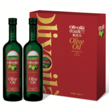 中秋好礼！Olivoilà 欧丽薇兰 纯正橄榄油礼盒装718mL*2瓶￥97.45