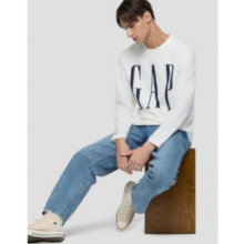 Gap 盖璞 男女装 2025秋季新款logo字母印花 宽松纯棉长袖T恤上衣 78636860元包邮