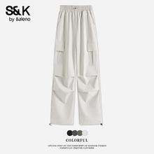 Baleno 班尼路 S&K系列 女士直筒裤 灰白#纯色 S券后49.9元