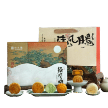 知味观 月饼礼盒 【古典书法 6味经典】清风月影34.44元