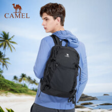 骆驼（CAMEL）双肩包运动休闲背包轻便可折叠包包旅行登山包出游徒步 A1W3B5127C，黑色 轻盈可折叠59元
