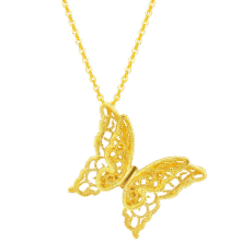 中国黄金（CHINA GOLD）足金莺歌蝶舞吊坠女蝴蝶黄金项链中秋节生日礼物送女友老婆 莺歌蝶舞吊坠【配S925链】约1.2g1420元 (每满300减50)