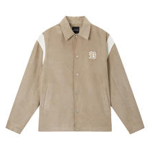 gxgjeans 美式刺绣宽松仿麂皮绒翻领夹克 卡其色115元