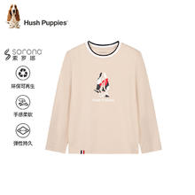 Hush Puppies 暇步士 童装儿童男女大童秋款弹力舒适柔软经典长袖衬衫 浅沙灰 130券后59元