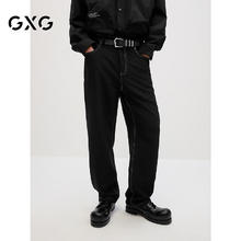 GXG 男装休闲裤男士宽松长裤直筒裤子2024秋季 黑色 170/M75.55元