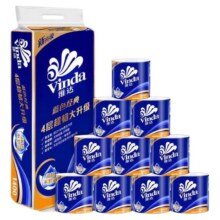 维达 超韧卷纸蓝色经典4层140g*10卷17.6元（合1.76元/卷）