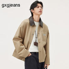 gxgjeans 工装撞色领口宽松翻领夹克195元