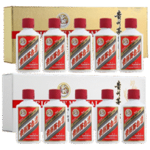 12点：茅台 飞天 53度 酱香型白酒 50ml*10瓶 小金条+小白条 礼盒1499元 包邮