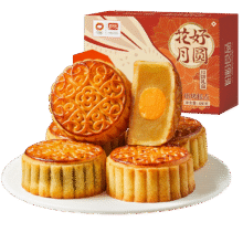 盼盼 中秋月饼礼盒 花好月圆月饼480g*2盒 赠礼袋38.9元（需领券）