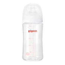贝亲（Pigeon）婴儿玻璃奶瓶第3代 防胀气奶瓶 宽口径自带奶嘴M号240ml透明